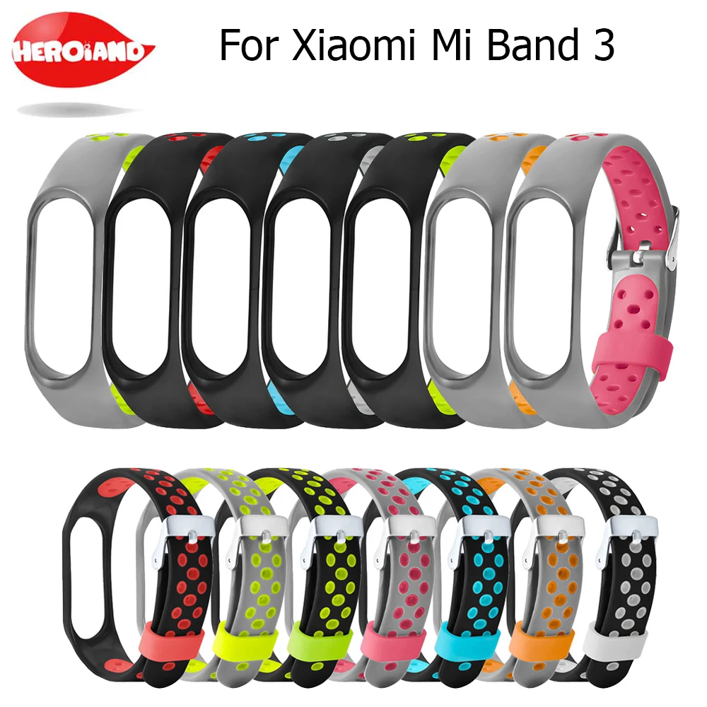 Ремешок силиконовый для Xiaomi Mi Band 3 спортивный браслет наручных часов аксессуары