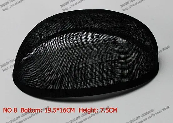 Новое поступление 11 стиль очарование шляпа форма Sinamay База#2 цвета