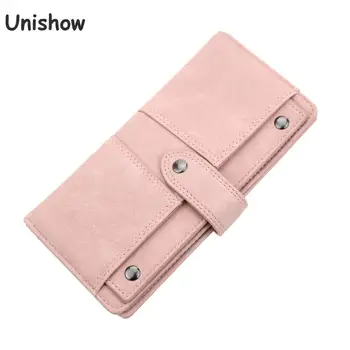 

Unishow Rivet Women Long Wallet Solid Casual Hasp Women Purse Brand Female Lady Wallet Clutch With Separate Card Holder Carteira