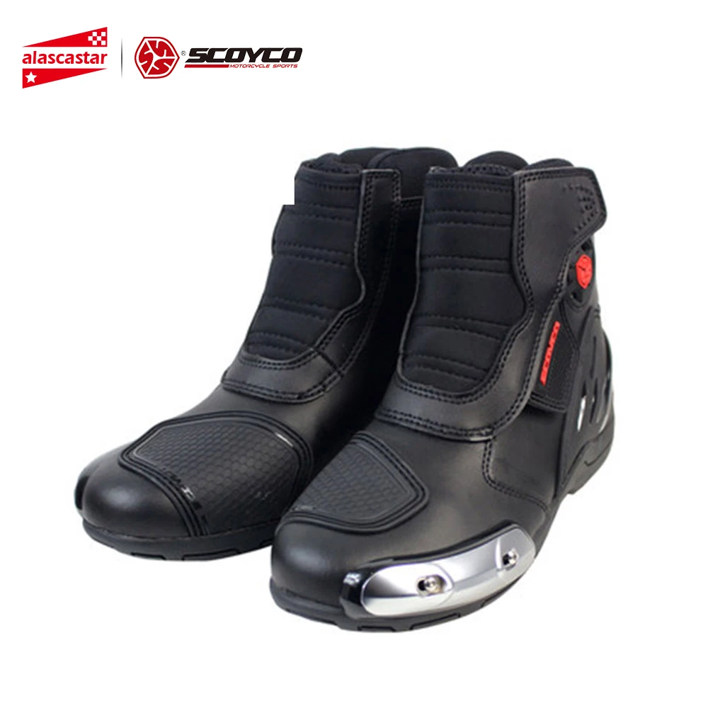 

SCOYCO Motorcycle Boots Leather Motocross Racing Boots Motorbike Riding Sport Road SPEED Professional Botas Moto Boots MR002