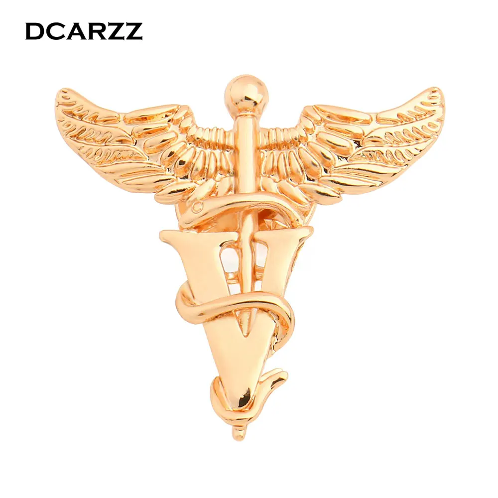 

Silver Color Caduceus Pin Medical Jewelry Gift for Doctor/Nurse/Medical Student Rod Of Asclepius Emergency Brooch