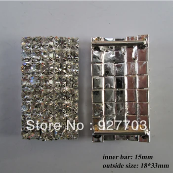 

(CM21 15mm)50pcs rhinestone buckle in silver for wedding invitation card