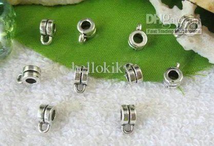 

900pcs Tibetan silver barrel bail connector A10184