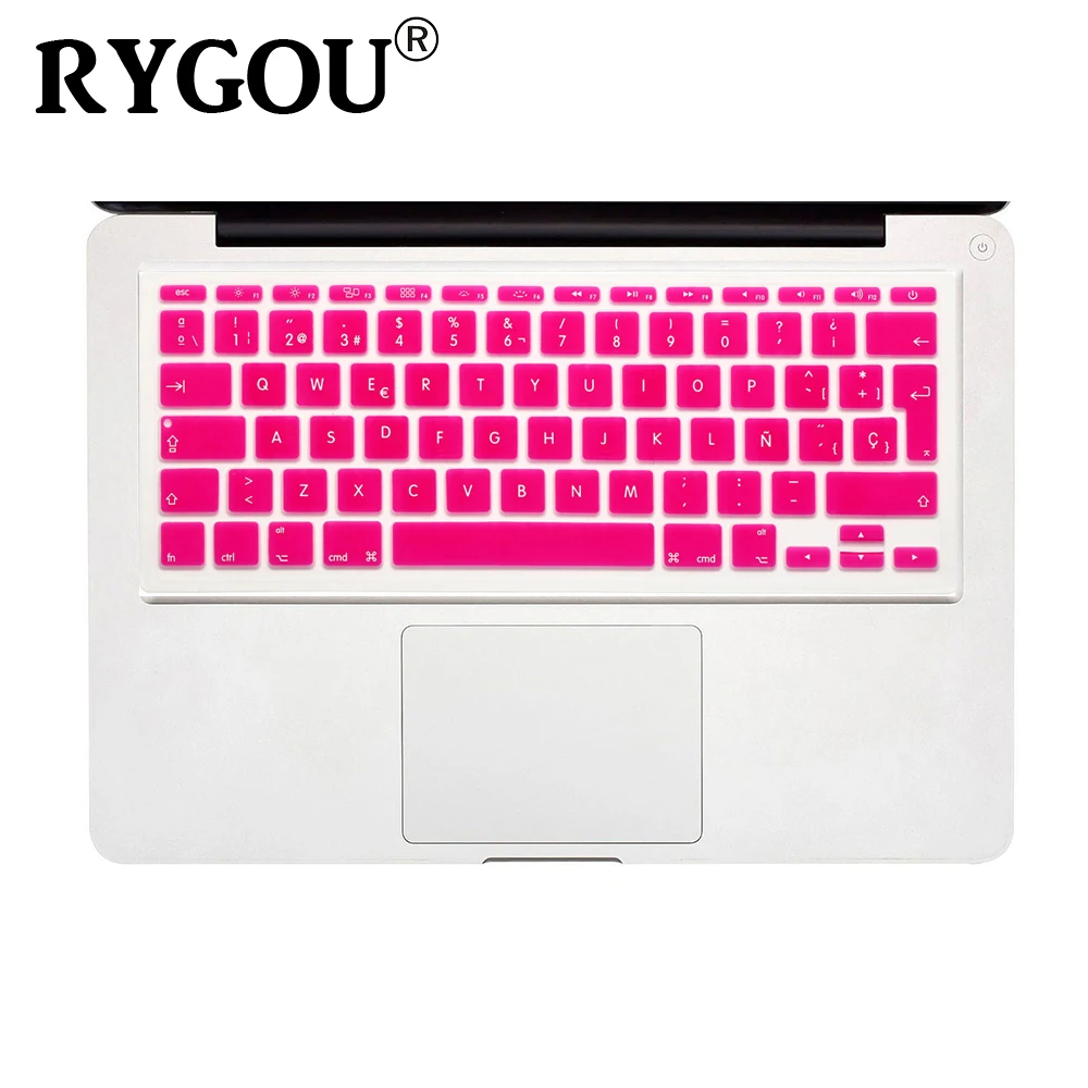 Испанский и английский ISO Европейский раскладка клавиатуры защитная крышка клавиатуры кожного покрова совместимый для MacBook Air 11 дюймов(модели: A1370& A1465 - Цвет: Pink