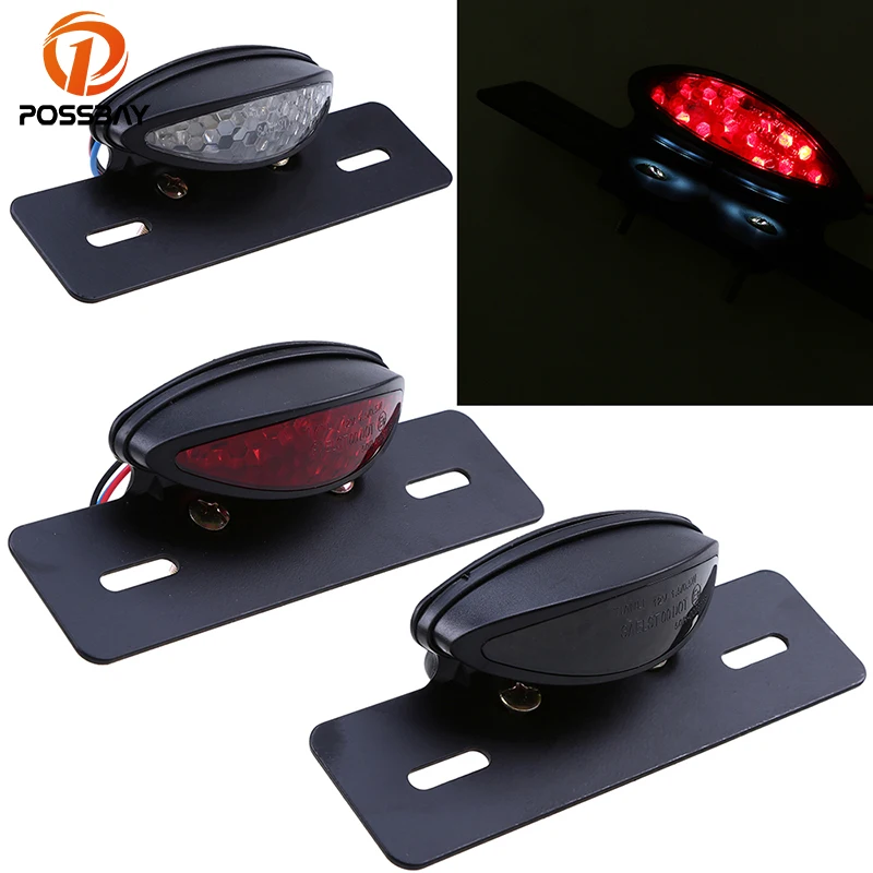 

POSSBAY Universal Motorcycle License Plate Bracket Light Tail Light Side Mount for Harley Suzuki Yamaha Kawasaki Honda Rear Lamp