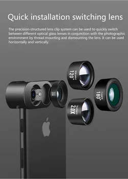 

Wide-angle Macro Fisheye Telephoto Mobile Phone Lens Four-in-one Distortion-free Mobile Phone External SLR Lens
