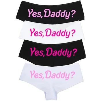 

2019 New Sexy Panties Women Letter Yes Daddy Letter Print Underpants Seamless Lingerie Briefs Knickers Underwear Cotton Panties