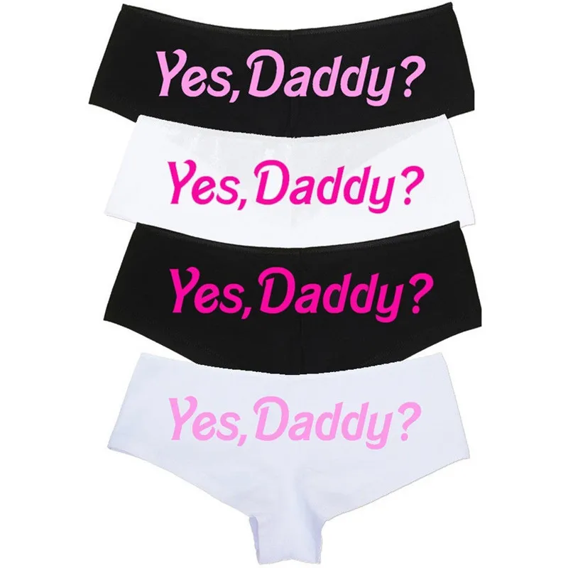 Новинка 2019 сексуальные женские трусики с надписью Yes Daddy? Бесшовные хлопковые