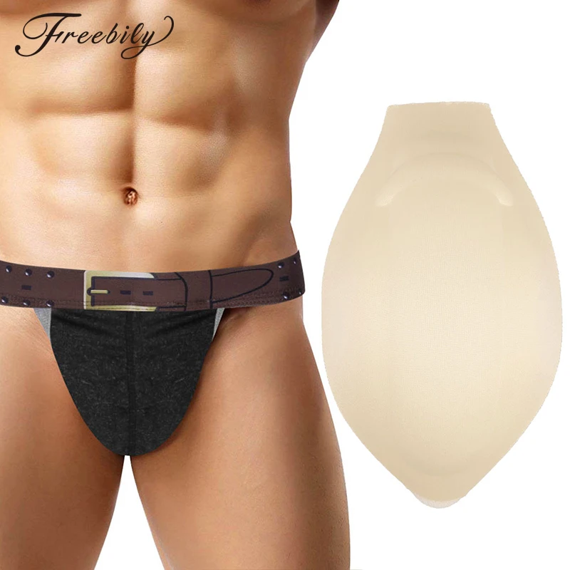 

Men Sexy Swimwear Enlarge Penis Pouch Pad Swim Trunk Briefs Safety Sponge Underwear Protection Padded Coaster Bulge Breathable