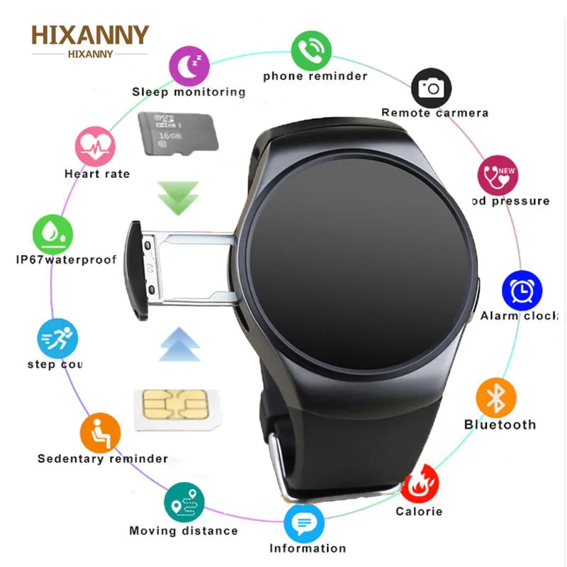 

2019 New KW18+ Clock Smart Watch Android Health Tracker MTK2502c Bluetooth Notification Support SIM TF Card for Samsung Xiaomi