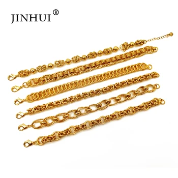 

Jin Hui Fashion New African Ethiopia Gold color Men Bracelet Women Party Ornament Luxury Gifts for Friends Dubai Bangle Jewelry