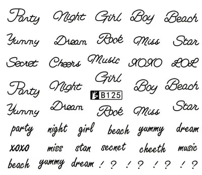 

Nail Art Sticker Water Decals Miss Dream English Letter Design Decoration Manicure Nails Slider Stickers Foil Wraps Pegatinas