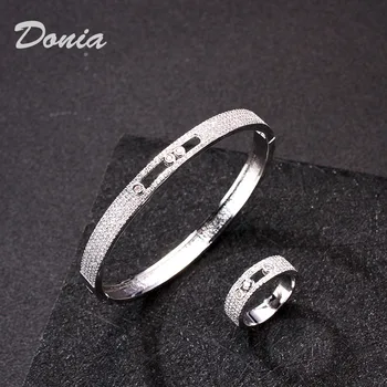 

Donia jewelry Wedding Jewelry Set Perfect Cubic Zircon Copper Bracelet Ring Accessories Set Women's Bridal Bracelet Set