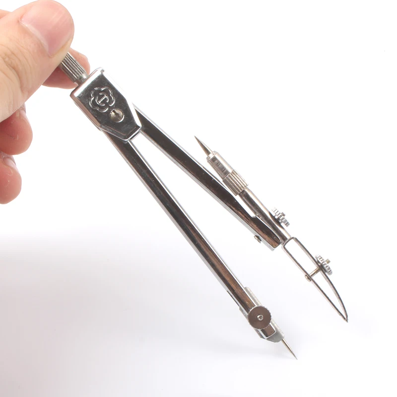 Metal three purpose compass mechanical drawing student tool line