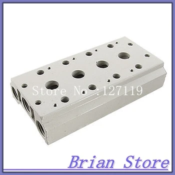 

White Block Pneumatic Control 4-Station Solenoid Valve Manifold Base