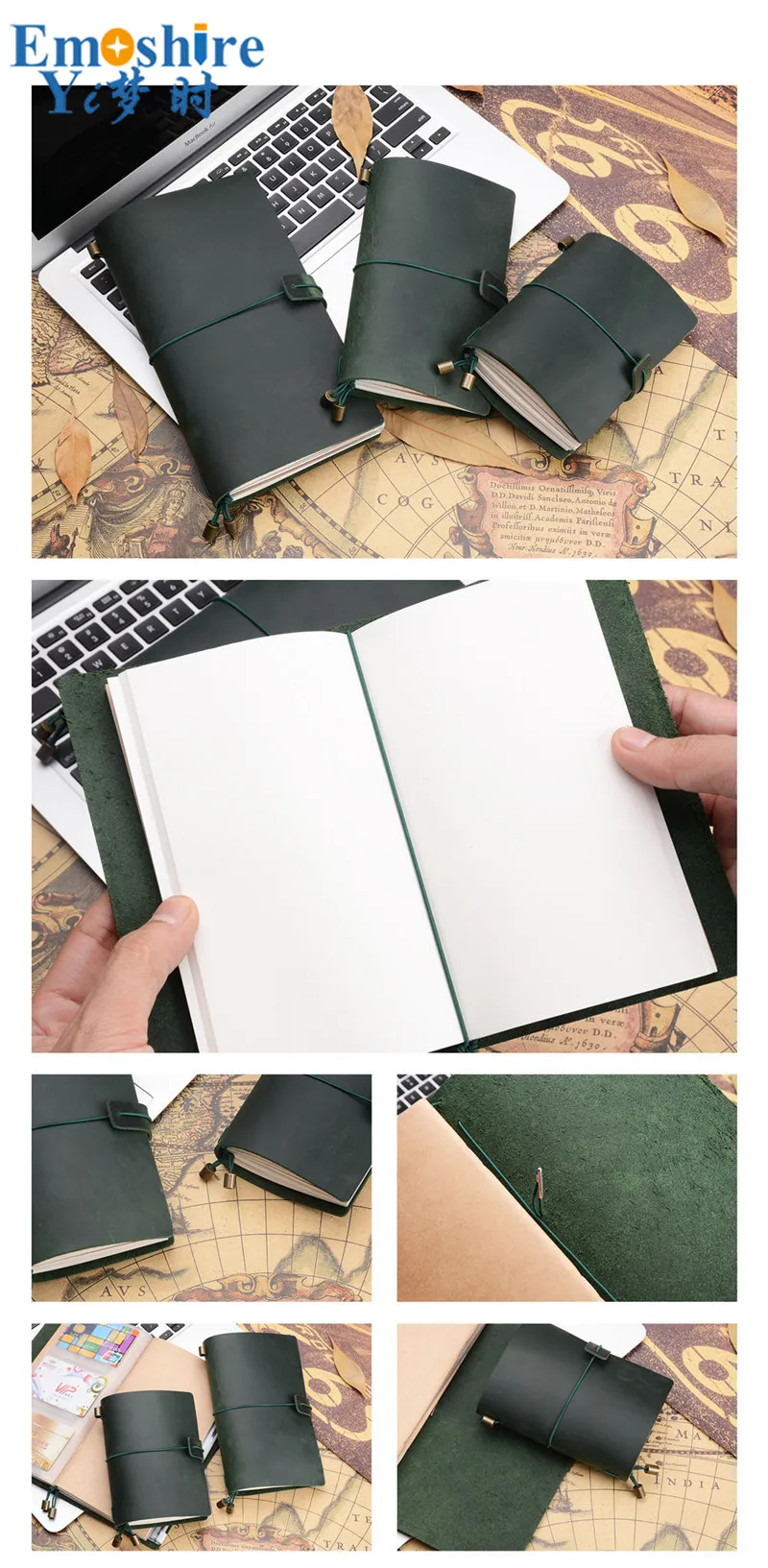Manual de Viagem Caderno de Couro Bloco de Notas Livro de Nota de Couro Novo Notebook Retro Inserir Termos Loose-leaf Diário Faça Você Mesmo Pessoal N159 16 Notebook Retro Inserir Termos Loose-leaf Diário bloco