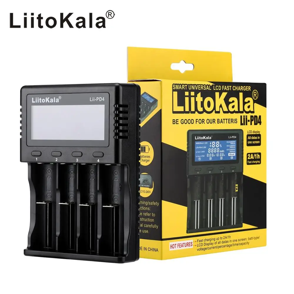 Зарядное устройство LiitoKala для перезаряжаемых аккумуляторов 18650 26650 21700 AA AAA 3 8 В/3 7 2