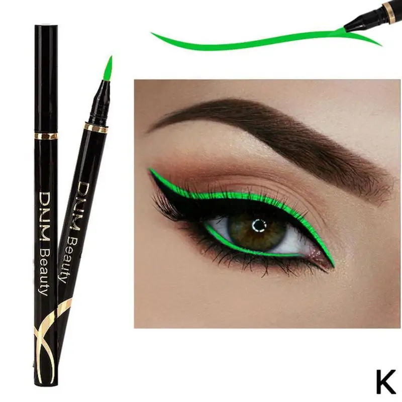 12 цветов жидкая подводка для глаз карандаш для макияжа стойкий Быстросохнущий цветной карандаш для глаз Водонепроницаемый 24 часа - Цвет: K