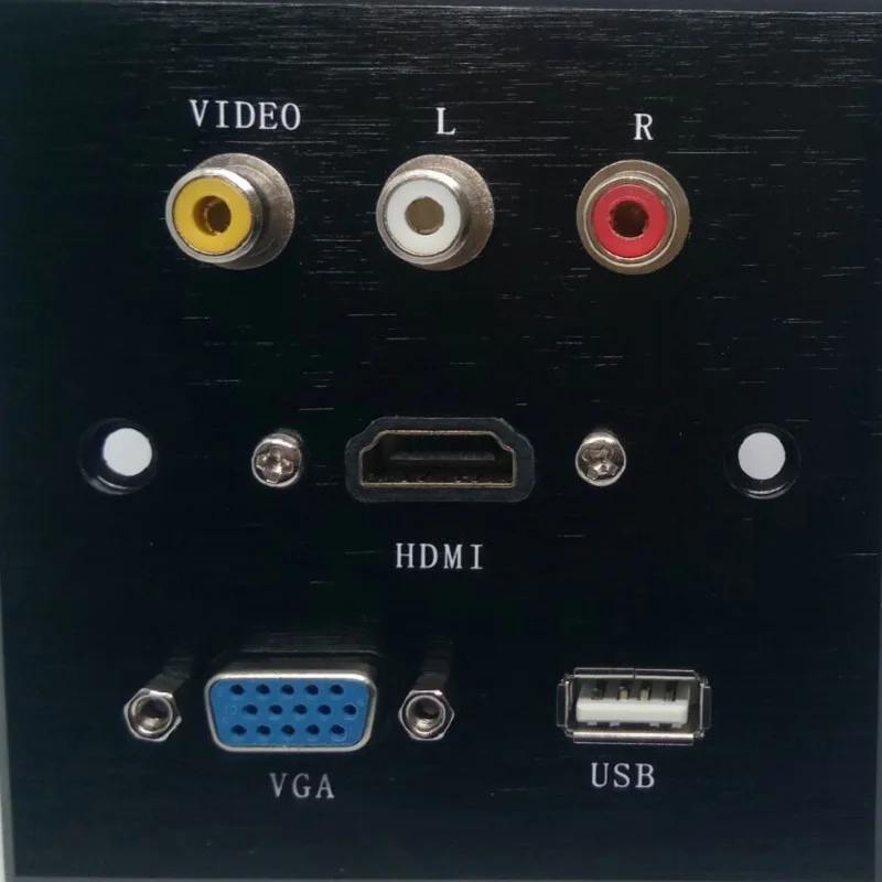 

Aluminium Alloy Socket panle VGA HDMI USB VIDEO R L port socket welding patch board 86*86 mm