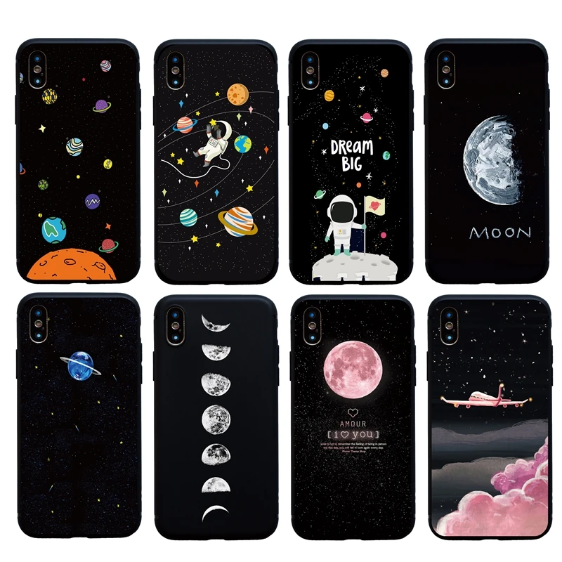 Cute Pink Moon Planet Moon Soft Silicon Phone Case For Iphone 7 8 Plus 6 6s Plus Coque For Iphone 5s Se X Xs Max Xr Capa Funda Phone Case Covers Aliexpress