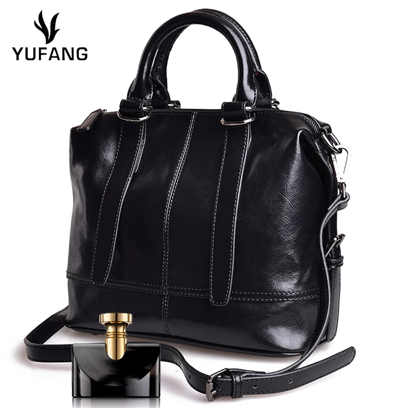 

YUFANG High Quality Oil Wax Leather Handbag Trendy Vintage Women Messenger Bag Top-handle Women Handbag Tote Crossbody Bags