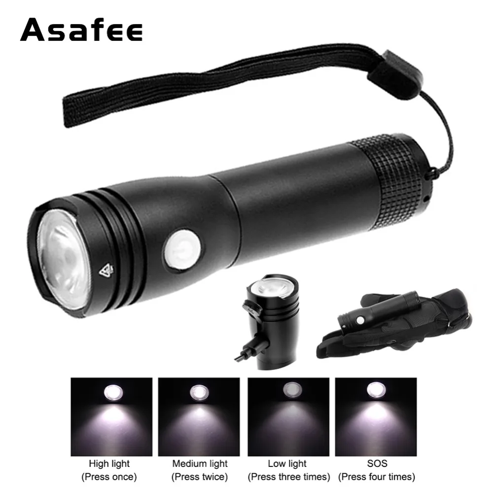

Asafee Rechargeable USB Flashlight CREE XPE2 4 Modes Mini LED Torch 18650 Waterproof Flashlight Lanterna Bike
