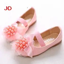 Для девочек белые туфли модели бантом принцесса обувь светлой кожи корейских студентов 2 цвет детская кожаная обувь для детей новый