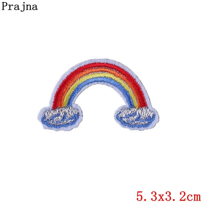 Prajna Радужный пластырь с железной вышивкой нашивки для шитья аппликация Лоскутные аксессуары значки с героями мультфильмов для одежды DIY наклейки - Цвет: Прозрачный