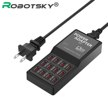 

Robotsky Multi USB Charger 12 Ports 5v Max 3.5A Fast USB Desktop Power Adapter For Iphone Samsung Tablet Laptop