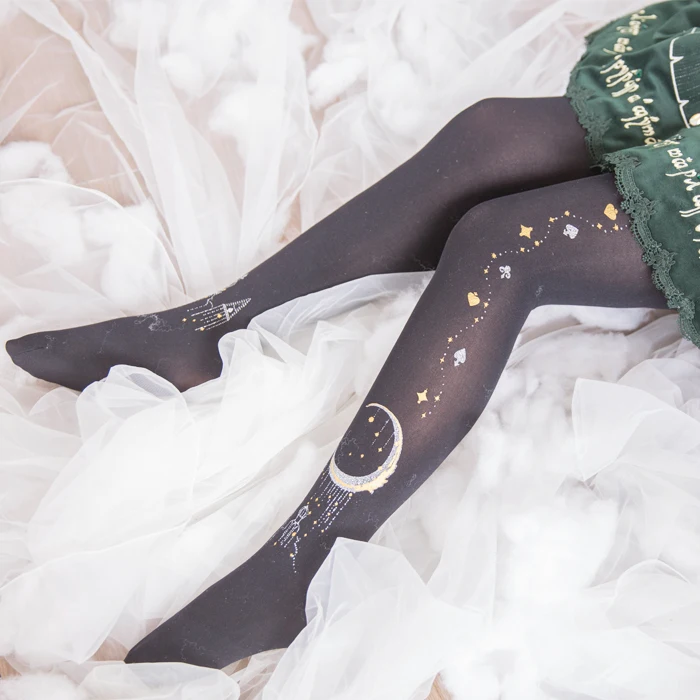 

Japanese Lolita Girls Sailor Moon Stars Pattern Women Legging Castle in the Sky kawaii Warm Pantyhose Silk Stockings Leggings
