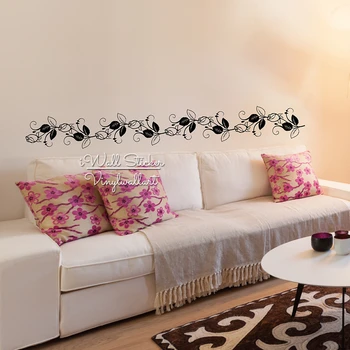 

Rose Wall Sticker Flower Rose Wines Wall Decal DIY Modern Rose Floral Wines Sticker Cut Vinyl Stickers F13