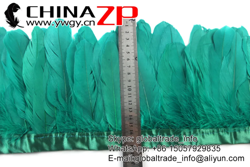 24 aqua green Goose Nagoire Satinettes Feather Trim for Clothes Decorations (7)