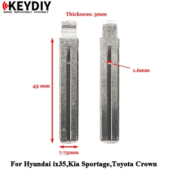 

77# TOY48 remote key metal blank uncut flip kd remote key blade VVDI Xhorse remote key blank