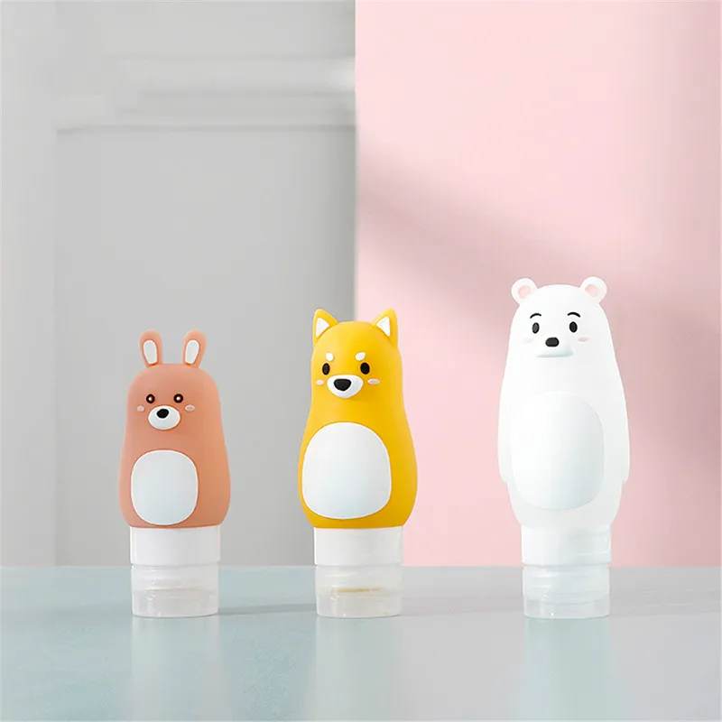 

VOGVIGO Cartoon Animal Travel Sub-bottle Set Portable Shower Gel Shampoo Wash Bottle Silicone Organizer Empty Bottle
