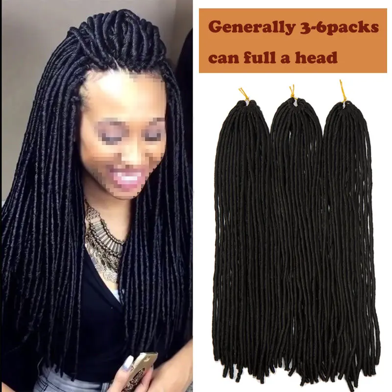 Snoilite 20inch faux locs crochet hair braids synthetic crochet braiding hair for black women 20Stands/Pcs Soft bundle hair