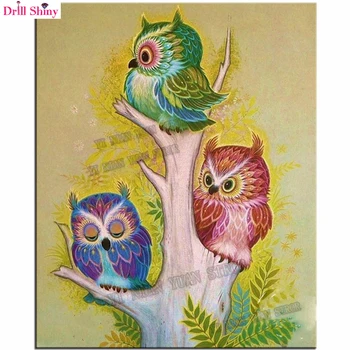 

5d diamond painting owl Crystal 5D full Diamond Embroidery Cross Stitch Animal mosaic pattern Needlework Scenic Home Decorative