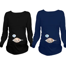 Модная Футболка для беременных; женская футболка с рисунком; детская футболка с принтом; Одежда для беременных; забавная футболка размера плюс S-XL; NSV775