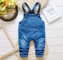 Bébé Jeans Salopette 2016 Printemps Date Casual Denim Jeans Barboteuses Enfants Coton Pantalon Long One-Pièces Combinaisons Vêtements
