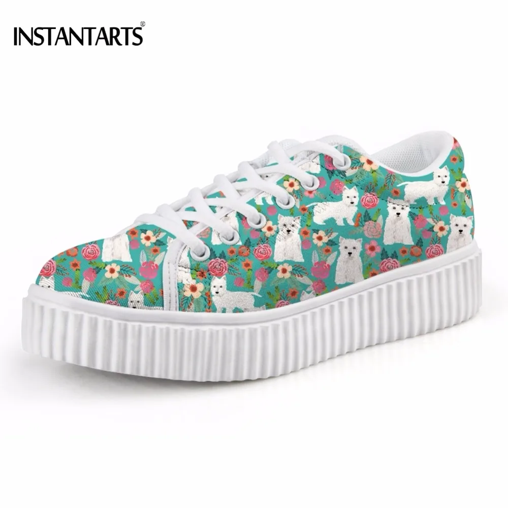 Plate Chaussures hk140bz D'hiver Respirant Drôle Femme Animal Custom Creeper Lacent forme Instantarts bz Baskets Appartements hk139bz Westie Causalité De hk137bz Floral hk136bz Chien hk138bz 8YWqgw