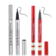 12pcs/set YANQINA Cool MAXI black eyeliner pencil silver/red tube waterproof long lasting Eye Liner Pencil Pen Makeup Tools 8634