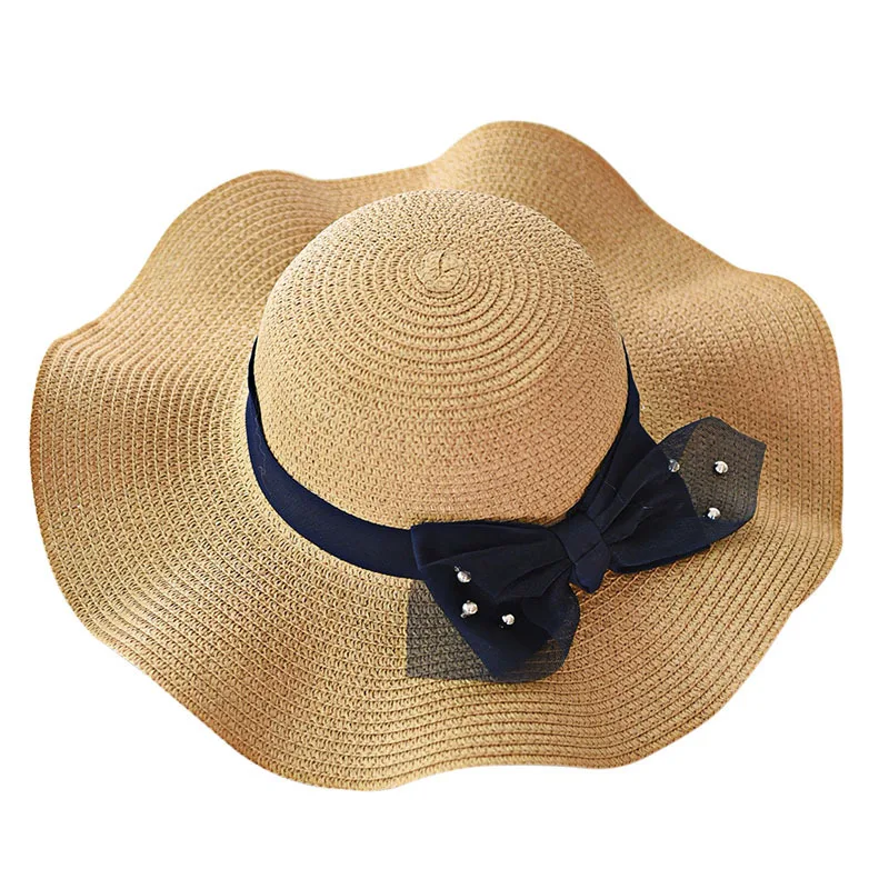 

Lady straw hat Summer brim hat Beach sunscreen Korean version Summer outdoor travel hat