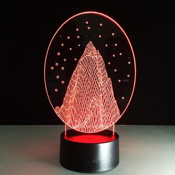 

Abstract Artist Mountain Snowfall Kids Children Living Bedroom Table Desk Lighting with Multi- Colors Change 3D Lamp Drop Ship