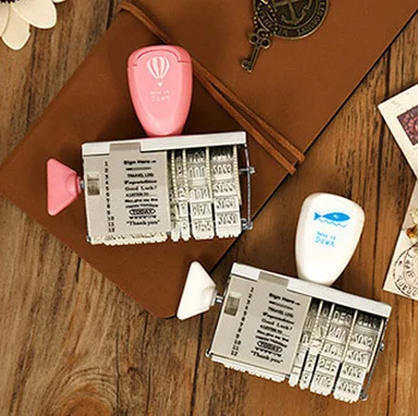 

Creative! Greetings Words and Date Roller Stamp, ZAKKA Hand Rolling Stamp Wholesale(4set/lot)