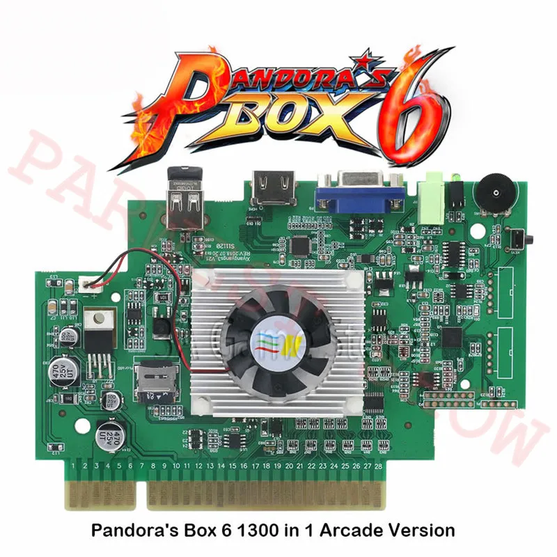 Новейшая оригинальная коробка pandora 6 Jamma версия 1300 в 1 плата для аркадных игр поддержка CGA/VGA/HDMI Pandora 4 HD для видео