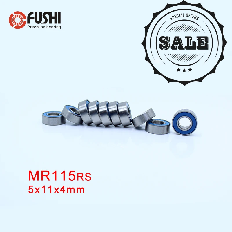 MR115RS подшипник ABEC-3(10 шт.) 5*11*4 мм миниатюрный MR115-2RS мяч подшипники синий/оранжевый герметичный MR115 2RS