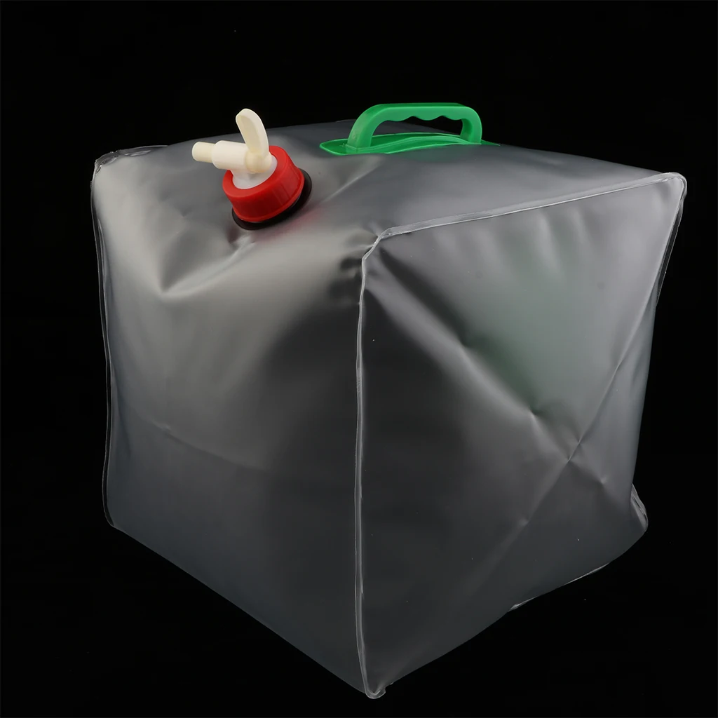 5 Gallon/20L Portable Water Bag Collapsible PVC Water Container Outdoor Camping Mountaineering Backpack Cycling Water Carrier 