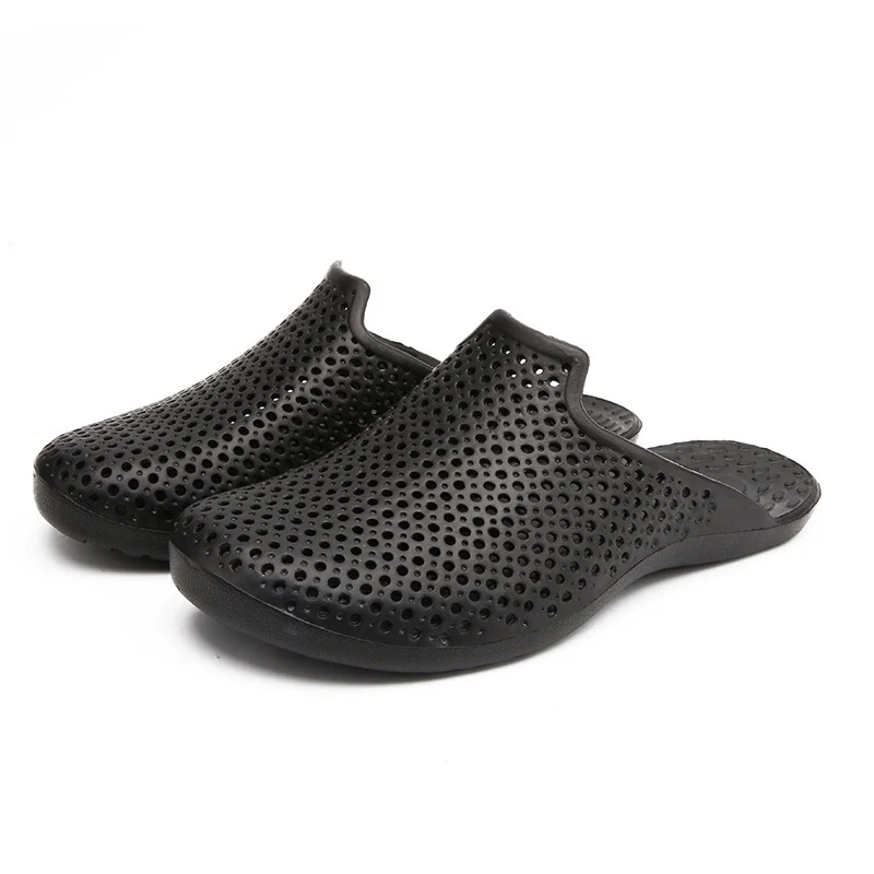 

2019 New men Fashion Sandals Fashion round Head Large size Sandals men's Hole Shoes men's Beach Large size Slippers Wholesale