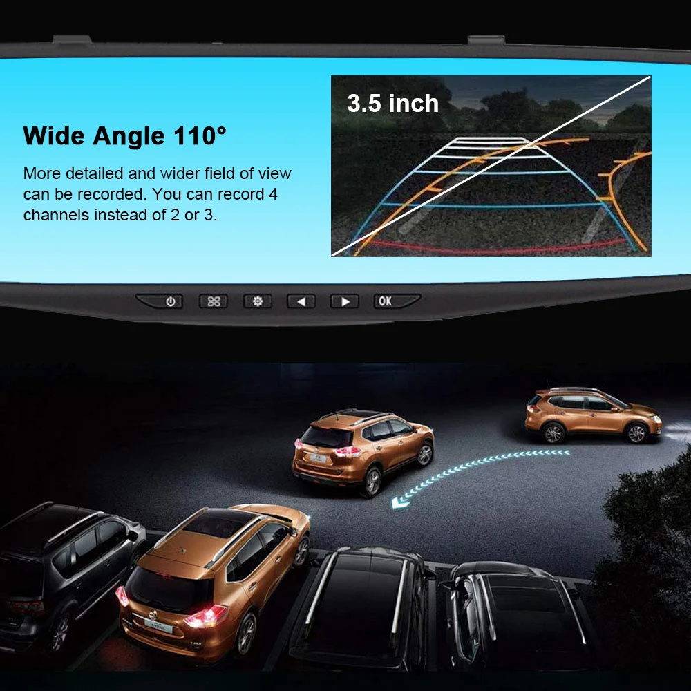  Nachtsicht Auto Dvr Kamera Rückspiegel Digital Video Recorder Auto Camcorder Dash Cam FHD 1080P dua