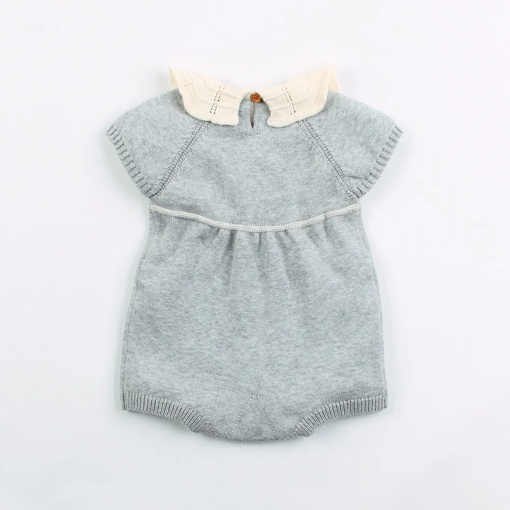 Newborn Baby Bodysuit Autumn Flying Sleeve Infant Bebe Girls Body Tops Onesie Solid Color Knitted Toddler Kids Jumpsuits Clothes