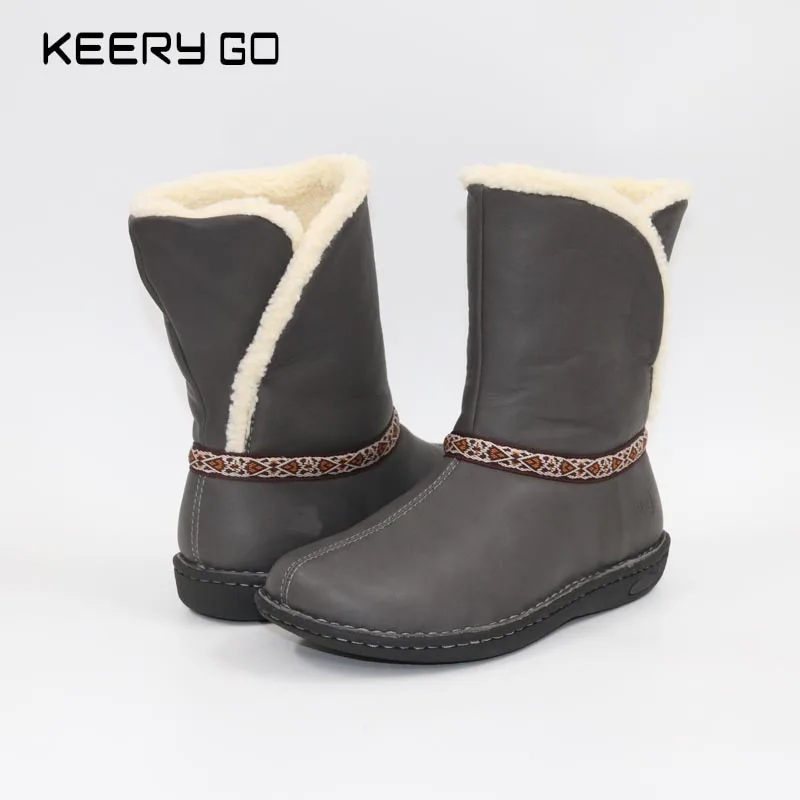 

First layer of cowhide thermal cotton boots comfortable snow boots dual 36 - 39